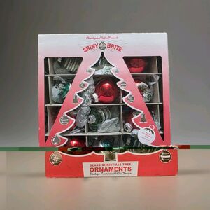Christopher Radko Shiny Brite 1940's Design Christmas ornaments Set Of 12 2018